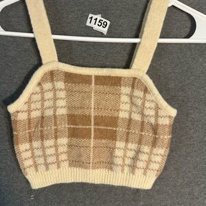 Full Tilt Cream and Tan Knit Top XS